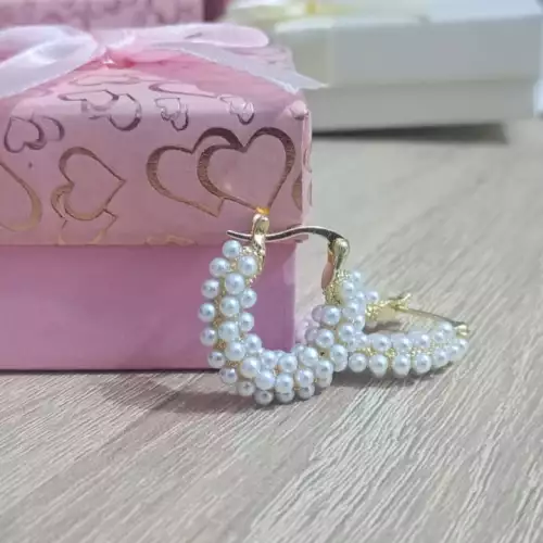 Pendientes de Aro con imitación de perla preciosa