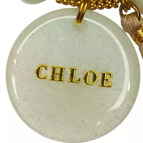 Placa identificación mascota resina epóxica talla M Pearl