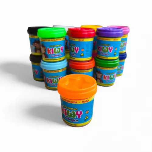 Plastilina ecológica 65 gr naranja neón no tóxica