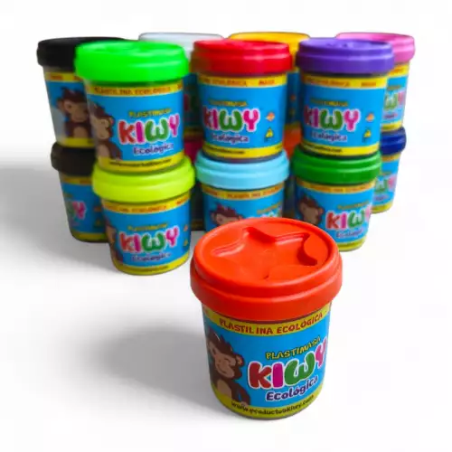 Plastilina ecológica 65 gr naranja no tóxica para niños