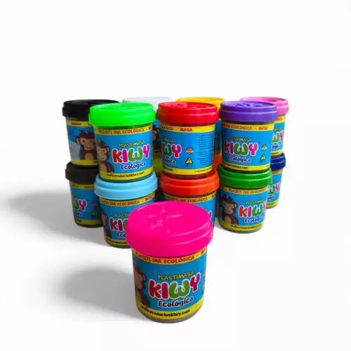 Plastilina ecológica 65 gr rosa neón no tóxica