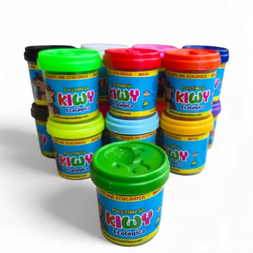 Plastilina ecológica 65 gr verde no tóxica para niños