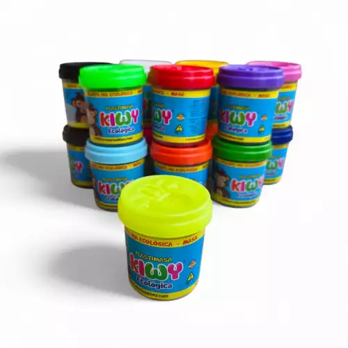 Plastilina ecológica 65gr amarillo neón no tóxica niños