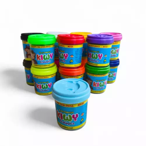 Plastilina ecológica 65gr azul celeste no tóxica niños