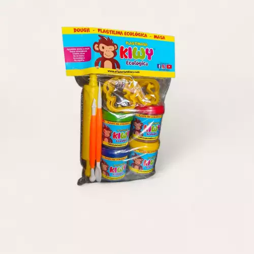 Plastilina ecológica kit figuras con moldes y herramientas