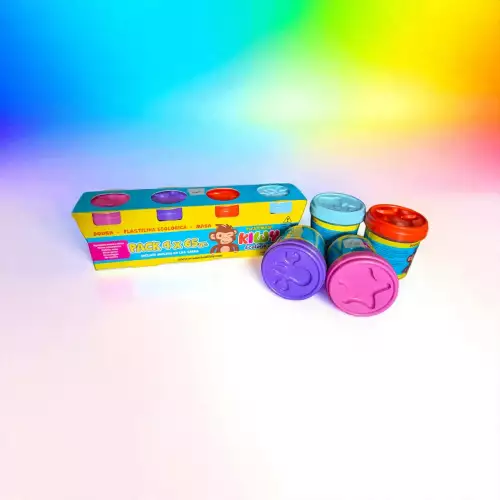 Plastilina ecológica pack 4 tarros 65gr colores pastel