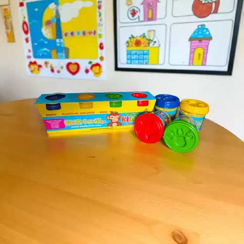 Plastilina ecológica pack 4 tarros 65gr colores primarios