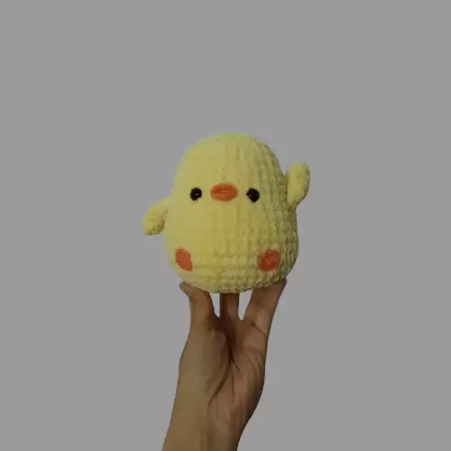 Pollito amigurumi tejido a crochet amarillo 15 cm