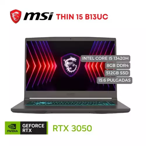 Portátil MSI Gaming Thin 15 Intel Core i5 RTX 3050