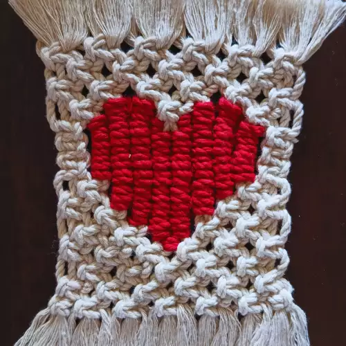 Portavasos corazón tejido algodón set de 4