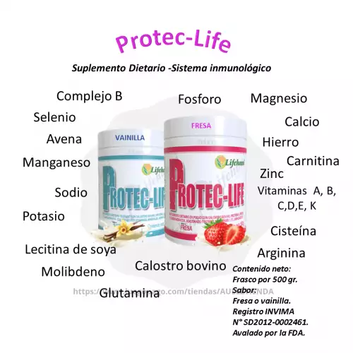 Protec-Life Protege El Sistema Inmunológico Sabor a Vainilla