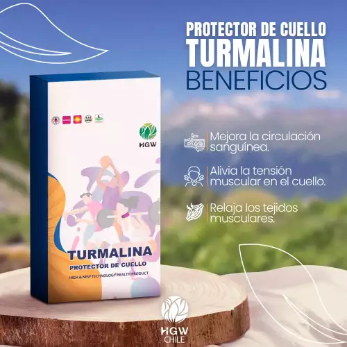 Protector de cuello con turmalina e imanes terapéutico