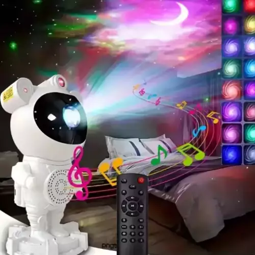 Proyector galaxias astronauta con control remoto blanco