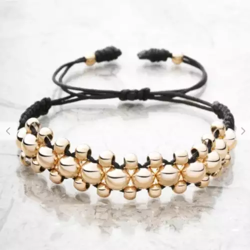 Pulsera 3 líneas de oro laminado trenzado