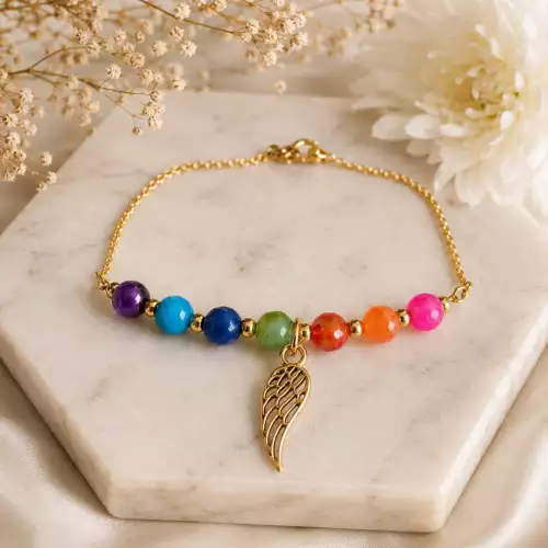 Pulsera 7 chakras en piedras ágatas naturales