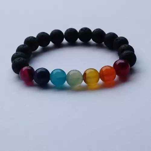 Pulsera 7 chakras en piedras naturales multicolor
