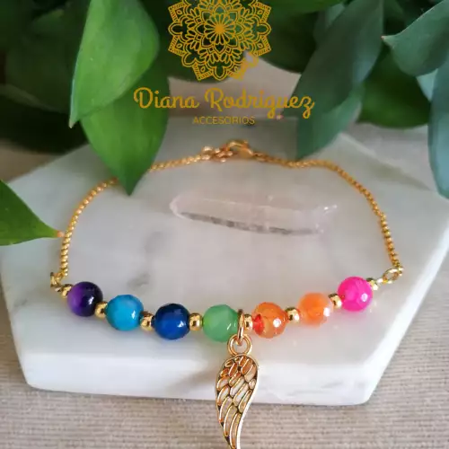 Pulsera 7 chakras piedras agatas