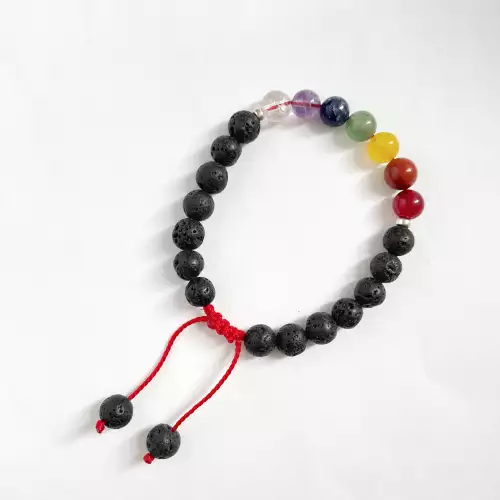 Pulsera 7 chakras piedras naturales ajustable plata 925
