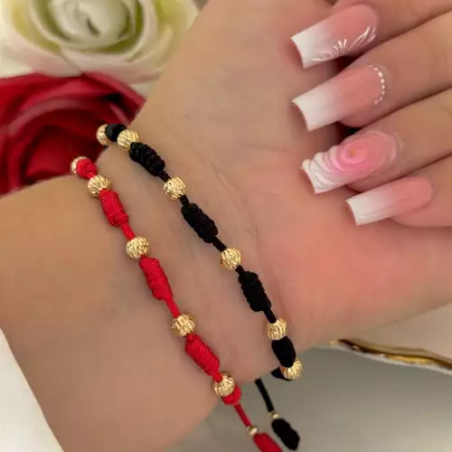 Pulsera 7 nudos oro laminado 18K 5 mm para mujer