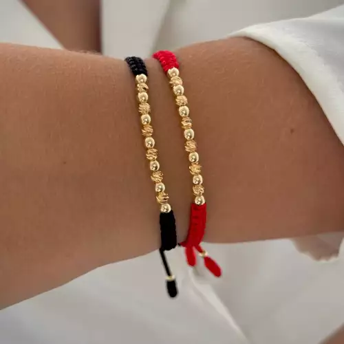 Pulsera balín liso y balín macizo 4’mm