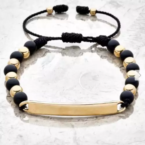 Pulsera balines 6mm con placa personalizable