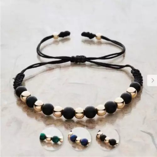 Pulsera balines intercalada con piedras naturales