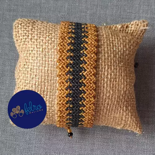 Pulsera camino inca tierra ancestral micro-macramé