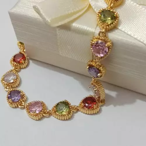 Pulsera circonita chapada en oro de 18K - Colores vibrantes