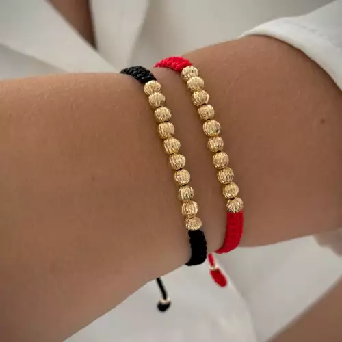 Pulsera con balín oro laminado 18K 5 mm para mujer
