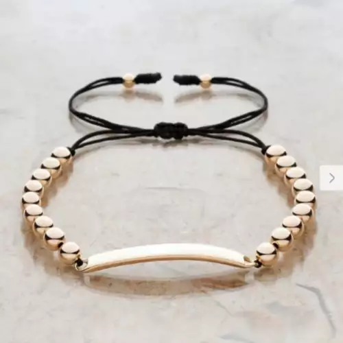 Pulsera de oro laminado con placa personalizable