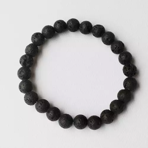 Pulsera elástica piedra volcánica hombre