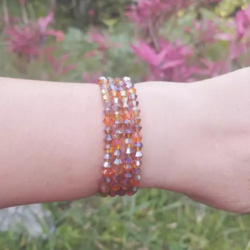 Pulsera en murano de 4 vueltas alambre memoria