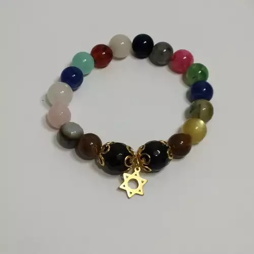 Pulsera estrella de David con piedra natural