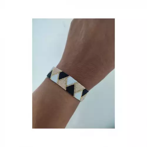Pulsera figuras geométricas miyuki ancho 1.5 cm talla M
