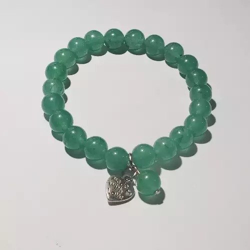 Pulsera jade con dije corazón piedra natural equilibrio