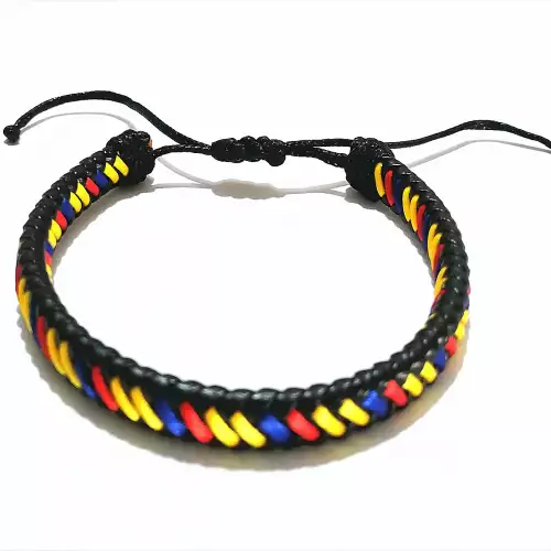 PULSERA PARA HOMBRE EN CUERO TRENZADO COLOMBIA