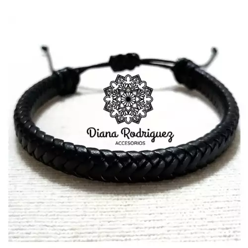 PULSERA PARA HOMBRE EN CUERO TRENZADO SINTETICO