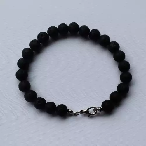 Pulsera para hombre en piedra volcánica natural