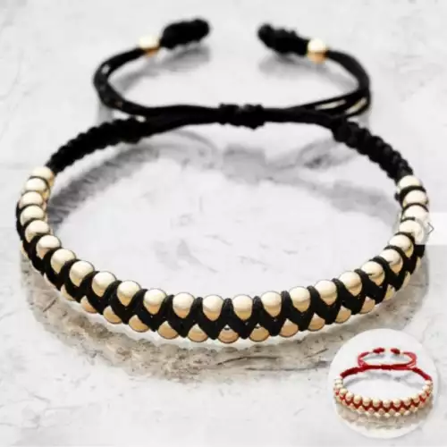 Pulsera trenzada de oro laminado con garantía