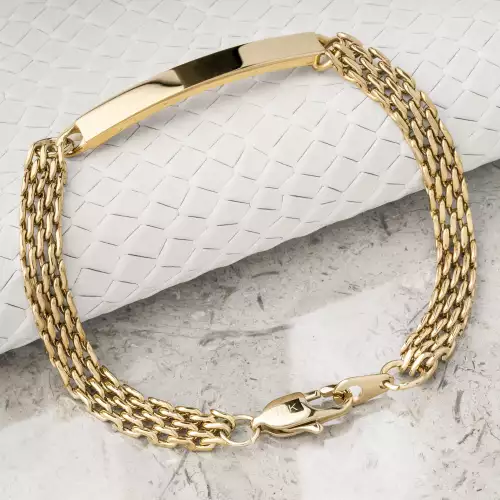 Pulso chinesco con placa personalizable oro