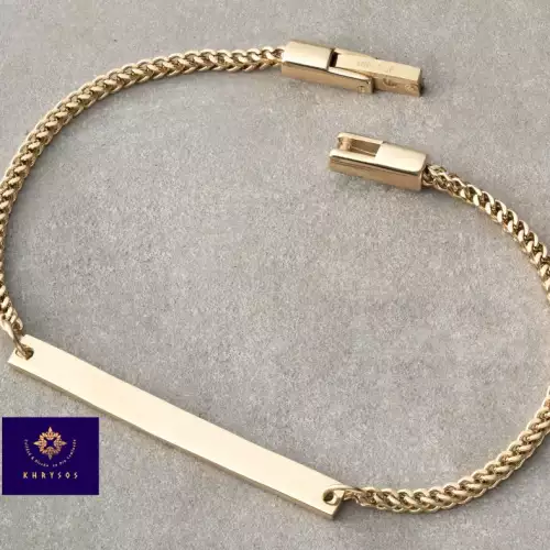 Pulso franco con placa personalizable oro