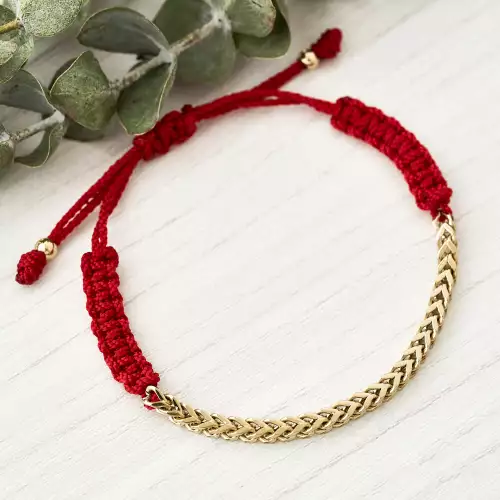 Pulso franco tejido oro laminado 18k ajustable