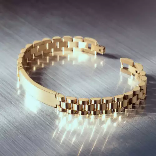 Pulso Magnum tejido sólido oro laminado 18k