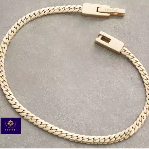 Pulso serpiente en oro laminado flexible unisex
