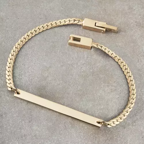 Pulso serpiente con placa personalizable oro