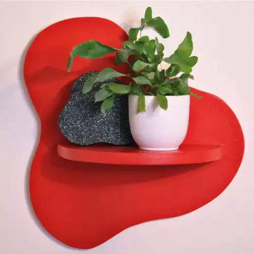 Repisa decorativa roja 25x25 cm funcional