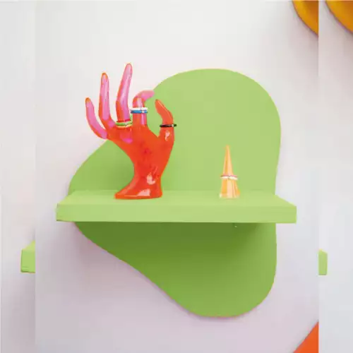 Repisa decorativa verde 25x25 cm funcional
