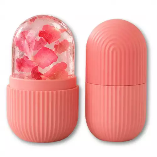 Rodillo Facial De Hielo Ice Roller De Silicona Molde Reutilizable Para Hieloterapia Facial Rosado