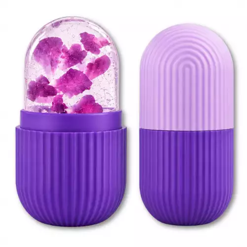 Rodillo Facial De Hielo Ice Roller De Silicona Molde Reutilizable Para Hieloterapia Facial Violeta