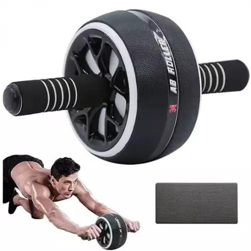 Rueda abdominal de gimnasia con tapete protector incluido